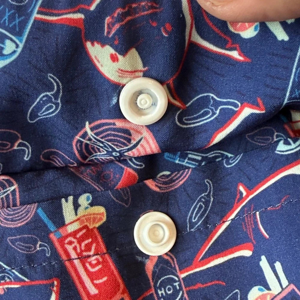 Peter Millar Mens Navy Bloody Mary‎ Cocktail Print Swim Trunks Size Small
